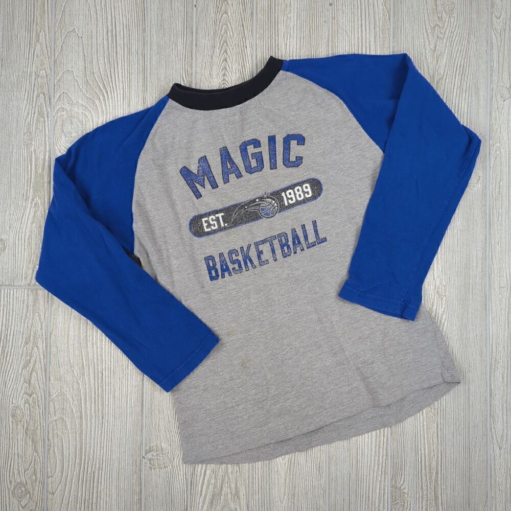 Vintage NBA Orlando Magic Jersey Style T-Shirt Youth XL Gray Blue